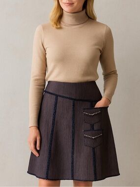 Vintage 90s Corduroy Midi Flowy Retro Funky Skirt Size S